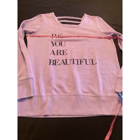 Ideology You Are Beautiful Graphic Sweatshirt ladderback Purple Size XL NWT - Picture 5 of 8